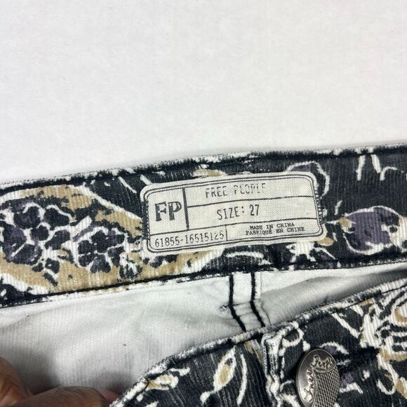 Free People New Delhi Border Flare Corduroy Pants Paisley Boho Gypsy Festival 27 - Picture 10 of 13